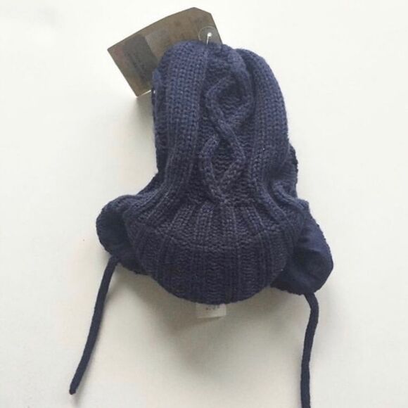 Zara NWT navy blue cable knit  brim beanie 6-12m - Picture 1 of 1